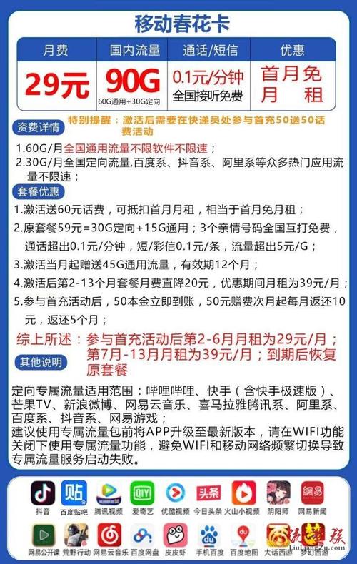 移动流量卡种类繁多，以下是对一些常见类型的详细介绍