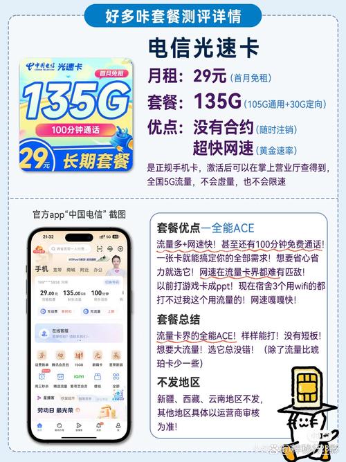 1. 中国移动29元135G大暑卡